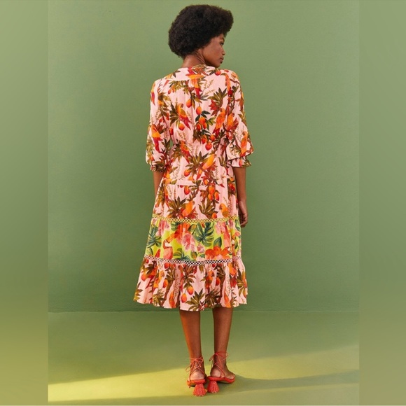 Farm Rio Mixed Mango Trees Midi Dress - Picture 8 of 13